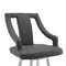 Armen Living Maxen 30" Gray Faux Leather and Brushed Stainless Steel Swivel Bar Stool LCMXBABSGR30 - alternate 5